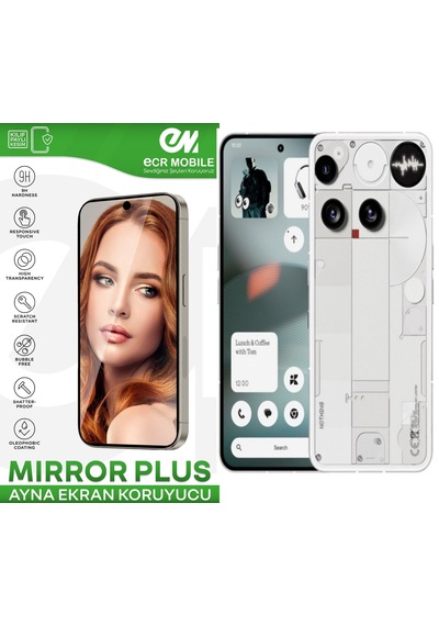 Nothing Phone 3 İle Uyumlu Ayna Mirror 9h Kırılmaz Nano Ekran Koruyucu Ekran Kapalıyken Ayna