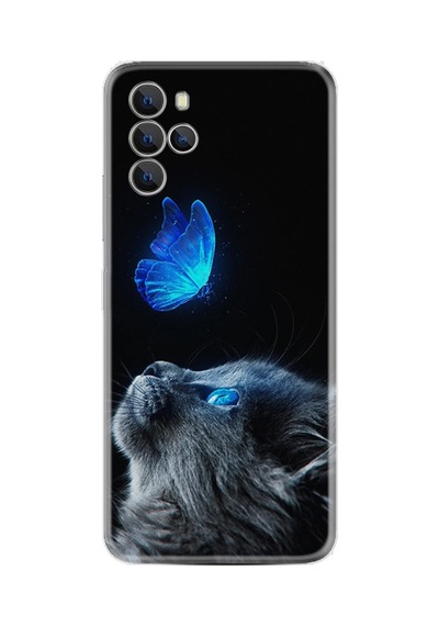 Omix X700 Kılıf Resimli Desenli Silikon Platinium Series Butterfly Cat 1891