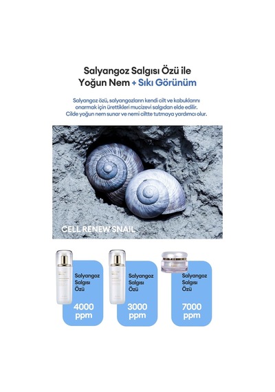 Salyangoz Özlü Yoğun Nemlendirici Ve Aydınlatıcı Set Cell Renew Snail Skin Care Set, 8410