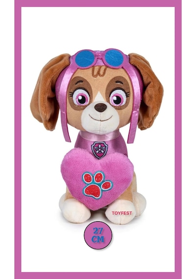 Paw Patrol Figür Peluş Oyuncak Love Serisi - Skye - 27 Cm Renkli