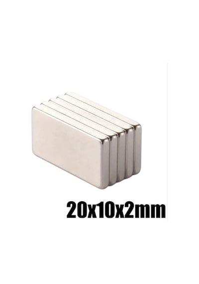 5 Adet 20X10X2 Süper Güçlü Neodyum Mıknatıs Magnet
