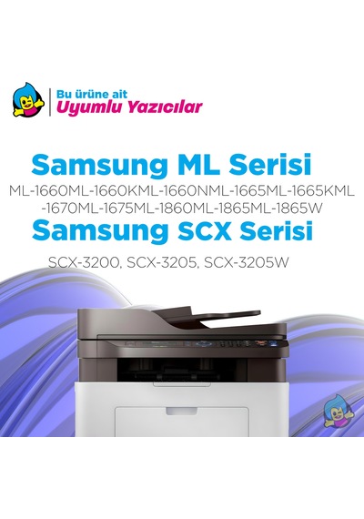 Samsung Uyumlu Mlt-d104s Uyumlu, Toner 4'lü  Paket/ Ml-1660 / Ml-1665 / Ml-1670 / Ml-1675