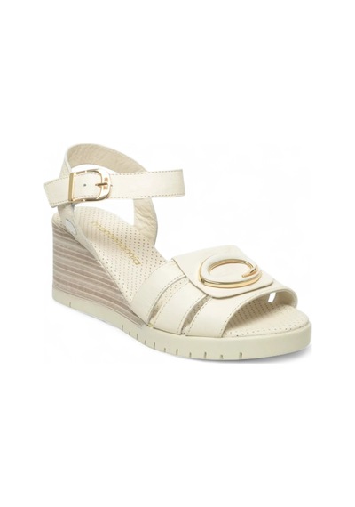 Mammamia D25ys-2775 Deri Comfort Kadın Sandalet Bej