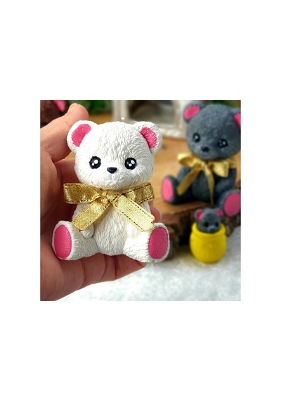 3 Lü Sevimli Tedy Bear Ayıcık Biblo Ve Bal Kavanozlu Set