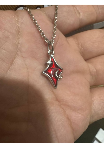 Gothic Red Star Unisex Kolye Karanlık Işıltının Ve Gücün Simgesi Çok renkli
