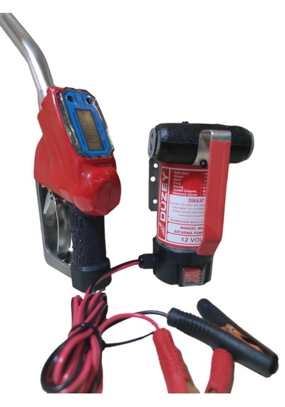 12 Volt Mazot Aktarma Pompası & Sayaçlı Tabanca Seti Litre Ölçme