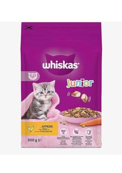 Whiskas Junior Tavuklu Yavru Kedi Maması 300 Gr 2 Adet
