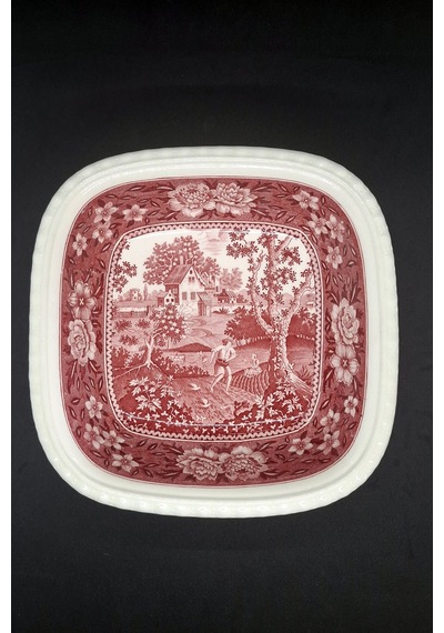 Rusticana Vintage Porselen Kırmızı Kare Kase 21cm