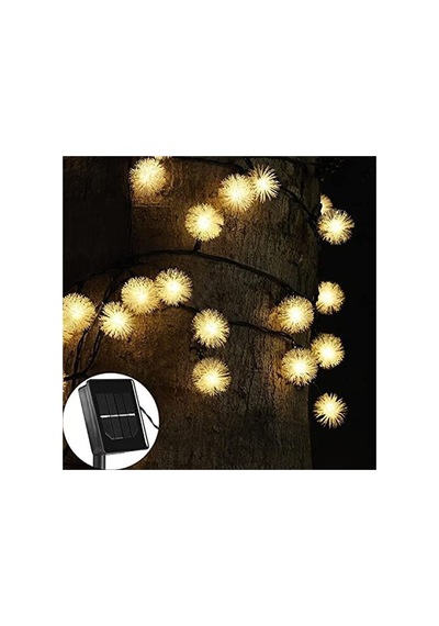 Güneş Enerjili Bahçe Aydınlatma, 30 Led, 4 Metre Uzunluk 10 Parça Siyah