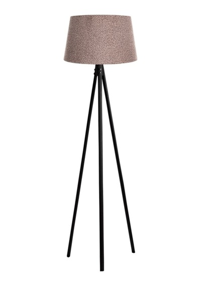 Oval 3 Ayak Tripod Lambader Abajur Köşe Lambası Ahşap Siyah Diğer