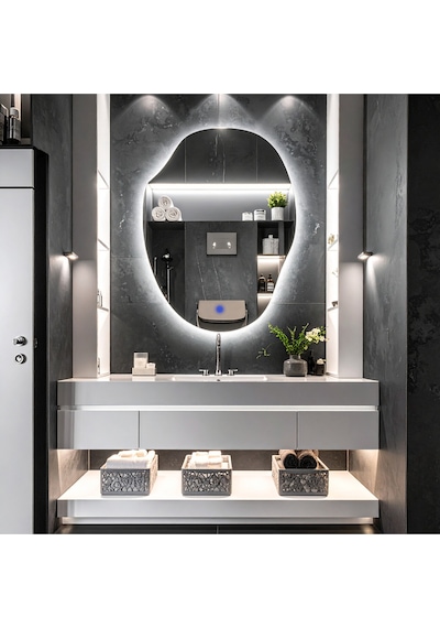 Doravia Beyaz Led'li Lavabo & Banyo Aynası Dokunmatik Sensörlü 90 X 70 Cm