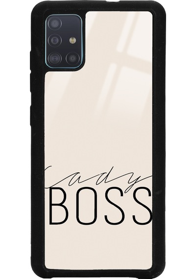 Samsung Uyumlu A51 Lady Boss Tasarımlı Glossy Telefon Kılıfı Siyah