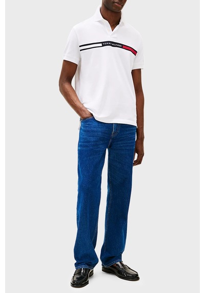 Tommy Hilfiger Erkek Polo Yaka T Shirt Mw0mw38130 Ybr Beyaz Beyaz