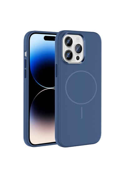 Zore İphone 14 Pro Max Kılıf M-safe Şarj Özellikli Metal Kamera Çerçeveli Ogaa Edi Silikon Kapak - Siyah