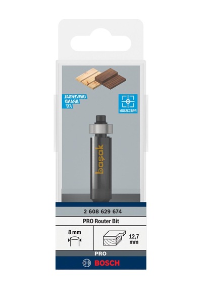 Bosch Pro 8 Mm Düz Freze Ucu 12,7 Mm Ahşap Router Bit 2608629674
