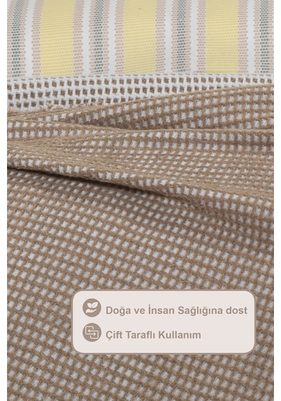 Elart Carlos Tv Battaniyesi Waffle Pamuklu 130x170 Cm Bej Bej