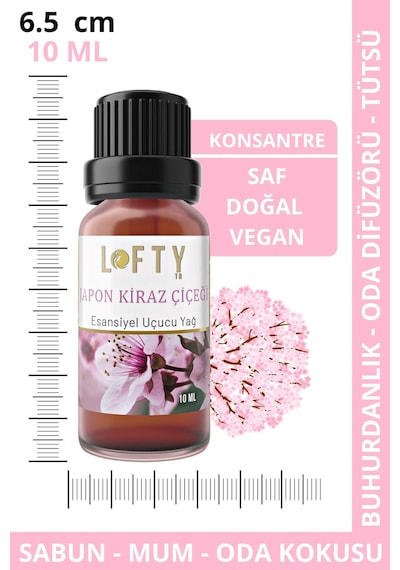 Lofty Japon Kiraz Çiçeği Doğal Uçucu Yağ Saf Buhurdanlık Esansı Konsantre Oda Kokusu 10 ML