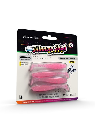 Ulti Baits Minnow Shad Silikon Balık 70mm 1,6gr 4 Adet, Ub-c02