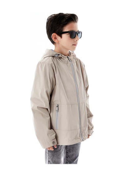 Benitto Kids Erkek Çocuk Kapüşonlu Mevsimlik Yağmurluk 51366 Bej