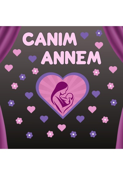Anneler Günü Pvc Vinil Pano Süsü 160x160 Cm Tek Parça Okul Ve Sınıf Dekoru 7