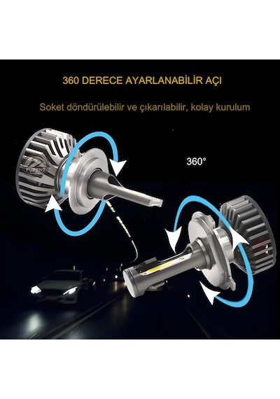 Zeron Pro Series H4 Led Xenon Şimşek Etkili Led Xenon Led Ampul