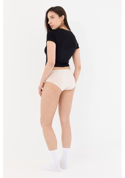 Air Krem Yüksek Bel Slip Külot Krem