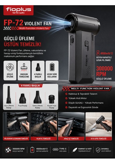 Şarjlı Araç Süpürgesi 4000 Mah