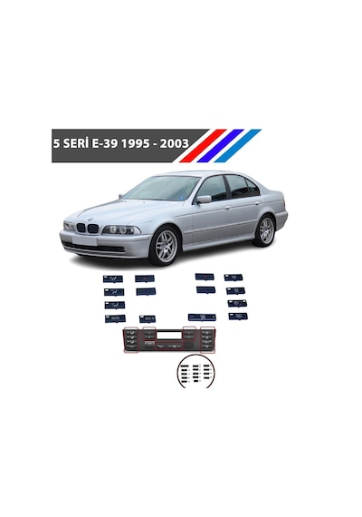 Bmw 5 Serisi E-39 Klima Kontrol Düğme Seti 14 Parçalı 1995 2003