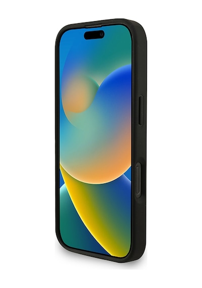Apple iPhone 16 Pro Max Uyumlu Kılıf Guess Lisanslı Bilek Askı İpli Metal 4g Ve Yazı Logolu Kapak Siyah