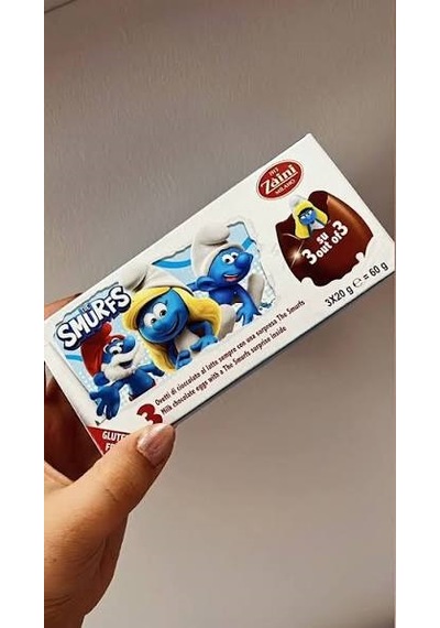 Zaini Şirinler Smurfs Sürpriz Çikolatalı Yumurta 3'lü 1 Paket