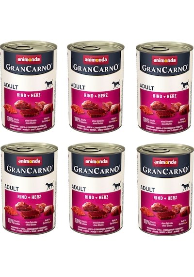 Animonda Gran Carno Sığır Ve Yürekli Köpek Konserve 400 G X 6 Adet