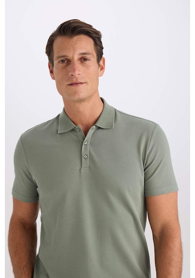 DeFacto Slim Fit Dar Kesim Polo Yaka Kısa Kollu Pamuklu Modal Karışımlı Basic Düz Tişört M6609AZ25SPGN460