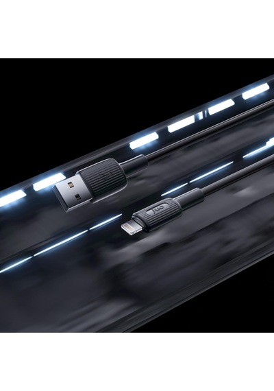 12w 2.4a Usb-a To Lightning İphone İpad İle Uyumlu Silikon Hızlı Şarj Ve Data Kablosu Siyah 2 Metre