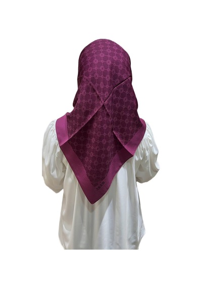 Aker Elegance Monogram Eşarp - 1090500-2 - 100 X 100 / 994 Vişne