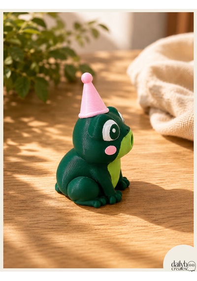Dailyboo Creates Mum Üfleyen Kurbağa Pasta Süsü-doğum Günü,parti,pasta Süsleme-figür Oyuncak 0 - 20