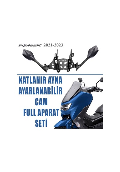 Yamaha Nmax 125/155 2021-2023 Katlanır R25 Karbon Ayna Bar Seti