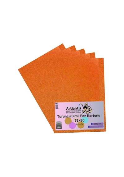Simli Fon Kartonu 35X50 5 Adet Artlantis Simli Fon Kartonu 35x50