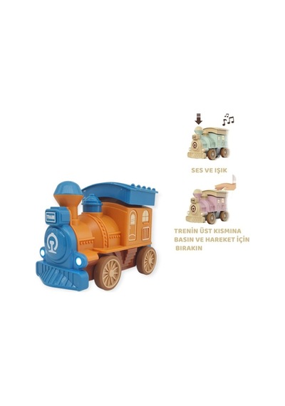 Oyuncak Tren Işıklı Sesli Bas Gitsin 14cm - Mavi - 8068a