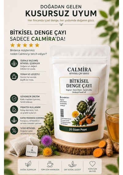 Calmira Enginar - Deve Dikeni - Karahindiba 20 Süzen Poşet Çay Bitkisel Denge Çayı