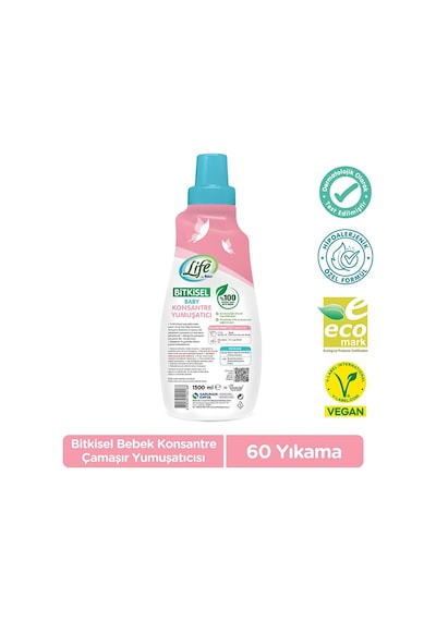 Life By Fakir Baby Bitkisel Konsantre Yumuşatıcı 1500 Ml 60 Yıkama 2 Adet