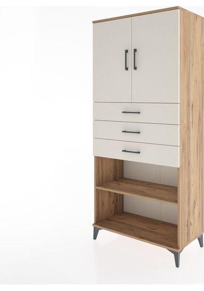 Hyperion Dolap 3 Raflı 3 Çekmeceli 2 Kapaklı 88x44x195 Çam-aytaşı Atlas Çam