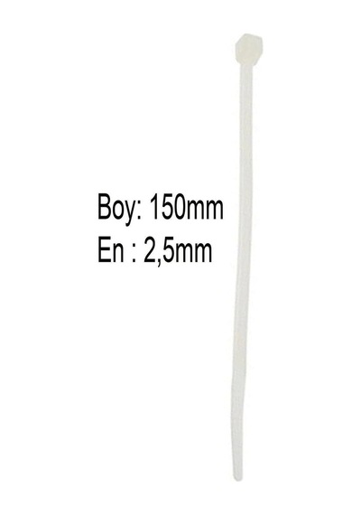 Kablo Bağı Plastik 2,5x150 Mm Beyaz 100 Adet 100 Adet - Beyaz