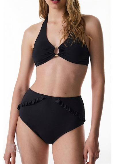 Penti Siyah New High Ruffle Bikini Altı