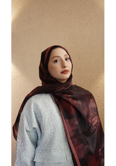 Mirsoy Scarf Safir Etnik Desen Şal A.Kiremit