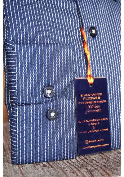 Elitpark Royal Stripe Desenli Uzun Kollu Pamuklu Cepli Rahat Kalıp Premium Erkek Gömlek Lacivert Elitpark Royal Stripe Desenli Uzun Kollu Pamuklu Cepli Rahat Kalıp Premium Erkek Gömlek Lacivert
