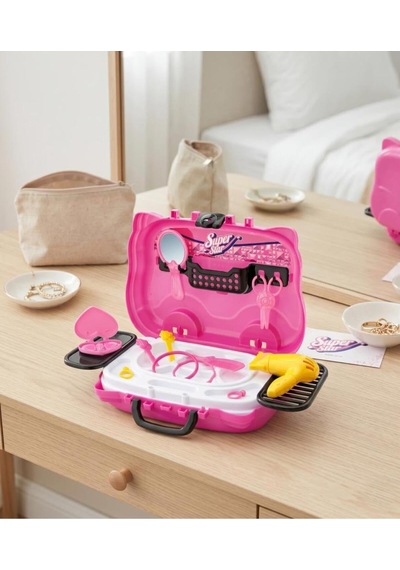 Super Star Tekerlekli Kuaför Ve Güzellik Seti, 10 Parça, Pembe, 3+ Yaş