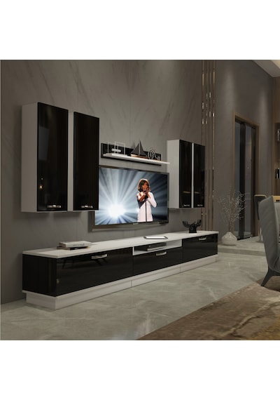 Decoraktiv Trendstyle 8d Slm Tv Ünitesi Tv Sehpası Beyaz - Siyah