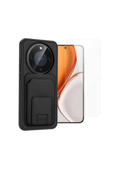Teleplus Honor X9d Kılıf Bikart Kartlıklı Standlı Kapak + Nano Ekran Koruyucu