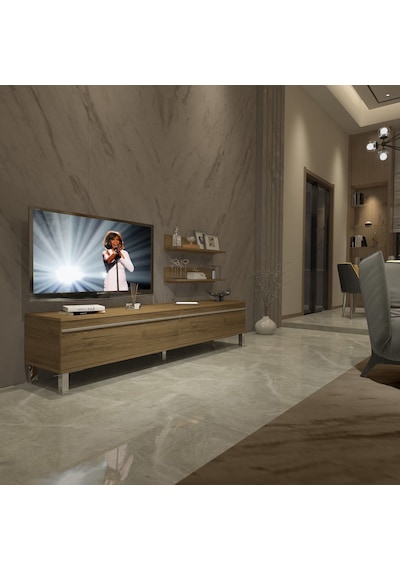 Decoraktiv Eko 4 Mdf Std Krom Ayaklı Tv Ünitesi Tv Sehpası Pera