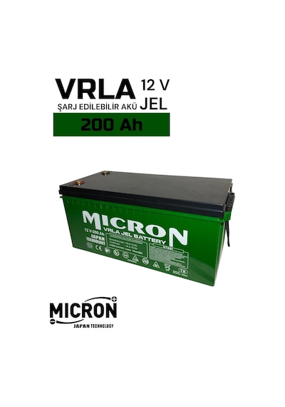 Micron 12v 200 Ah Japon Teknoloji Vrla Jel Akü Akü Batarya, Pil